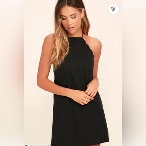 Black Shift Lulus Dress - Size Medium - Scalloped Edges - Worn only once